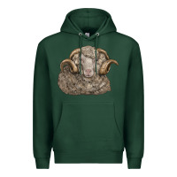 Sports Green merino wool sheep head Premium Hoodie - LillyAllenDesigns