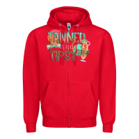 Red tanned and tipsy Zipper Hoodie - texasbilliewilder