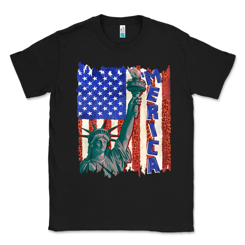 Usa Flag With Statue Of Liberty Classic Tee by texasbilliewilder | Teevron