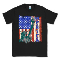 Black usa flag with statue of liberty Classic Tee - texasbilliewilder
