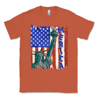 Copper usa flag with statue of liberty Classic Tee - texasbilliewilder