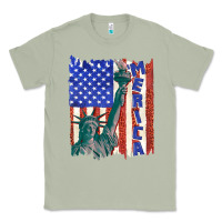 Matcha usa flag with statue of liberty Classic Tee - texasbilliewilder