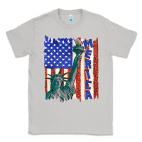 Moon Dust usa flag with statue of liberty Classic Tee - texasbilliewilder