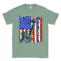 Sage usa flag with statue of liberty Classic Tee - texasbilliewilder