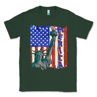Sports Green usa flag with statue of liberty Classic Tee - texasbilliewilder
