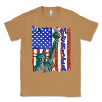 Toasted Coconut usa flag with statue of liberty Classic Tee - texasbilliewilder
