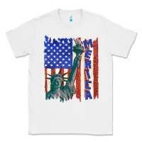 White usa flag with statue of liberty Classic Tee - texasbilliewilder