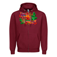 Burgundy mexico map Zipper Hoodie - Zillion Design Studio