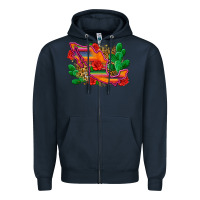 Navy mexico map Zipper Hoodie - Zillion Design Studio