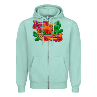 Seafoam mexico map Zipper Hoodie - Zillion Design Studio