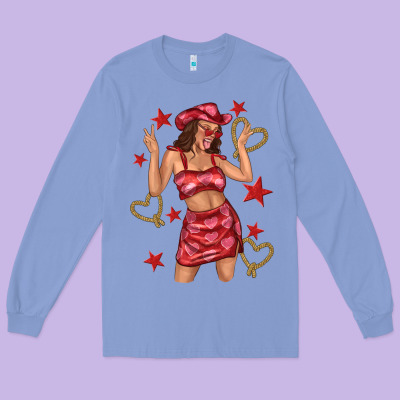 Long Sleeve Tee heart cowgirl
