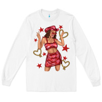 White heart cowgirl Long Sleeve Tee - texasbilliewilder