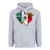 Heather Grey mexica texas Heavyweight Hoodie - CowhideDigitalArt