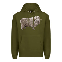 Army Green rambouillet sheep Premium Hoodie - LillyAllenDesigns