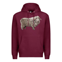 Burgundy rambouillet sheep Premium Hoodie - LillyAllenDesigns