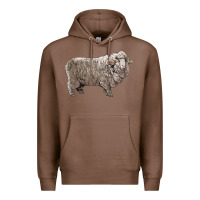 Chestnut rambouillet sheep Premium Hoodie - LillyAllenDesigns