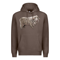 Coffee rambouillet sheep Premium Hoodie - LillyAllenDesigns
