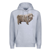Heather Grey rambouillet sheep Premium Hoodie - LillyAllenDesigns