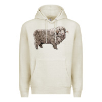 Oatmeal Heather rambouillet sheep Premium Hoodie - LillyAllenDesigns