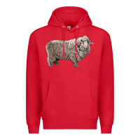 Red rambouillet sheep Premium Hoodie - LillyAllenDesigns