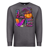 Charcoal Heather halloween love Premium Sweatshirt - AdoDesignShop
