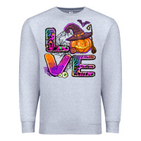 Heather Grey halloween love Premium Sweatshirt - AdoDesignShop
