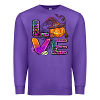 Purple halloween love Premium Sweatshirt - AdoDesignShop