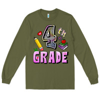 Army Green Fourth Grade Long Sleeve Tee - RanaPortraitStore
