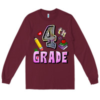 Burgundy Fourth Grade Long Sleeve Tee - RanaPortraitStore