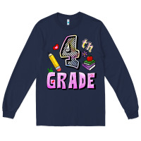 Navy Fourth Grade Long Sleeve Tee - RanaPortraitStore