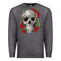 Charcoal Heather skull cactus Premium Sweatshirt - JahusDesignShop