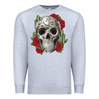 Heather Grey skull cactus Premium Sweatshirt - JahusDesignShop