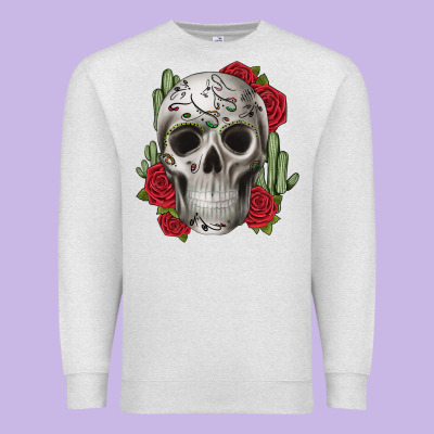 Skull Cactus Premium Sweatshirt Designed By Jahusdesignshop
