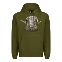 Army Green rambouillet sheep head Premium Hoodie - LillyAllenDesigns