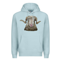 Blue Mist rambouillet sheep head Premium Hoodie - LillyAllenDesigns