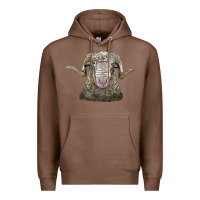 Chestnut rambouillet sheep head Premium Hoodie - LillyAllenDesigns