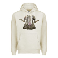 Oatmeal Heather rambouillet sheep head Premium Hoodie - LillyAllenDesigns