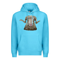 Ocean Blue rambouillet sheep head Premium Hoodie - LillyAllenDesigns