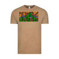 Vintage Coffee sunflowers and cactus license plate Vintage Tee - Artiststas