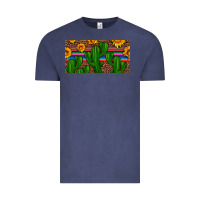 Vintage Denim sunflowers and cactus license plate Vintage Tee - Artiststas