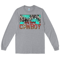 Heather Grey hey there cowboy Long Sleeve Tee - texasbilliewilder