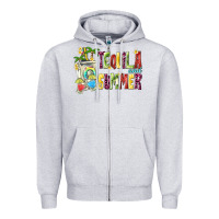 Heather Grey tequila and summer Zipper Hoodie - texasbilliewilder