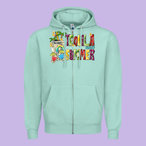 Tequila And Summer Zipper Hoodie Designed By Texasbilliewilder