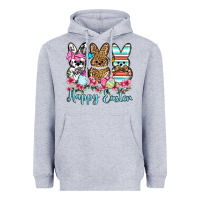 Heather Grey Happy Easter western peeps Heavyweight Hoodie - OliviaCreatesArt