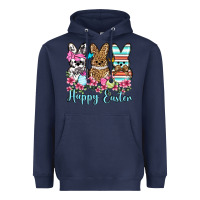 Navy Happy Easter western peeps Heavyweight Hoodie - OliviaCreatesArt