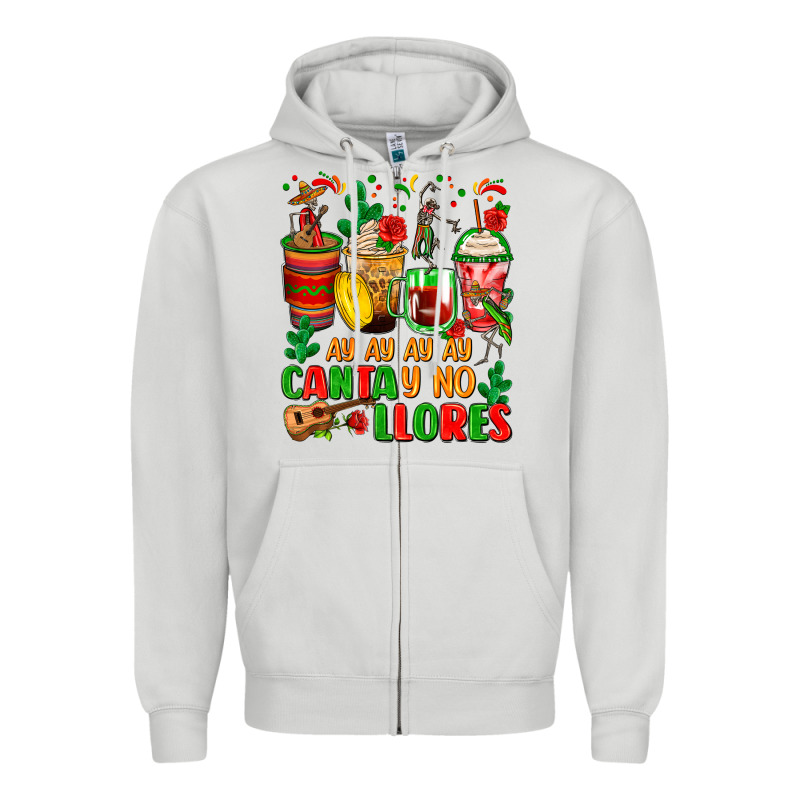 Ay Ay Ay Ay Canta Y No Llores Coffee Cups Zipper Hoodie by Zillion Design Studio | Teevron