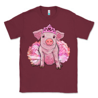 Burgundy balerina pig with tutu Classic Tee - RanaPortraitStore