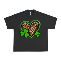Pigment Black st patricks day leopard heart with shamrocks Urban Heavy Tee - Artiststas