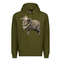 Army Green merino wool sheep Premium Hoodie - LillyAllenDesigns