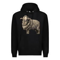 Black merino wool sheep Premium Hoodie - LillyAllenDesigns